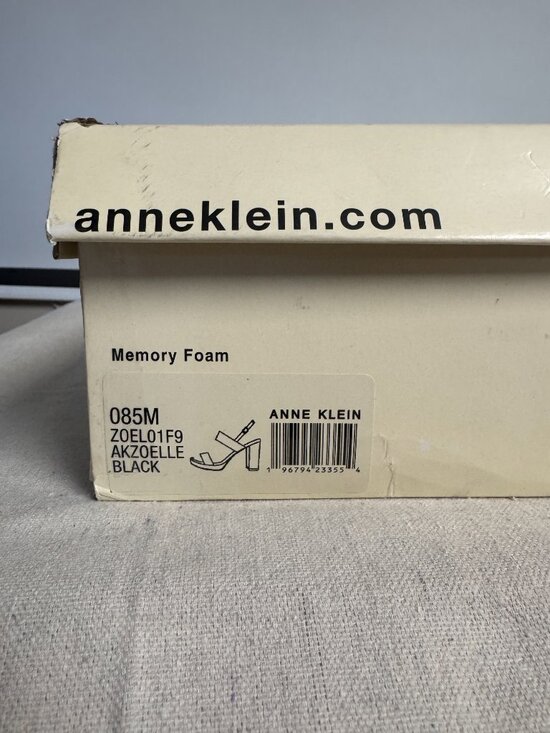 その他 wanto Anne Klein Zoelle Black High Heel Sandal Memory Foam Feels Like Suede